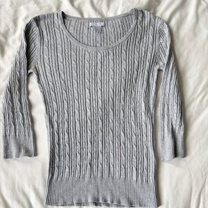 DKNY Light Gray Cable Knit Women's Sweater